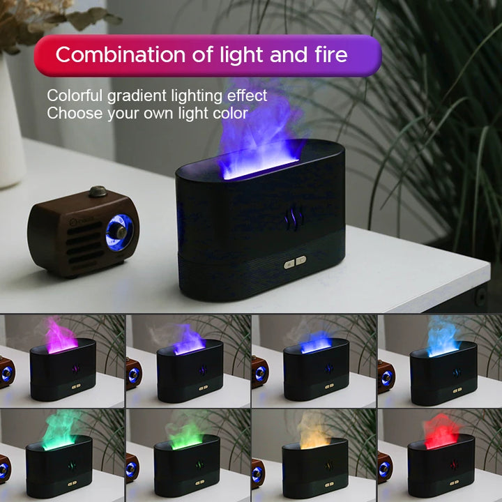 Coloured Flame Humidifier & Essential Oil Aroma Diffuser