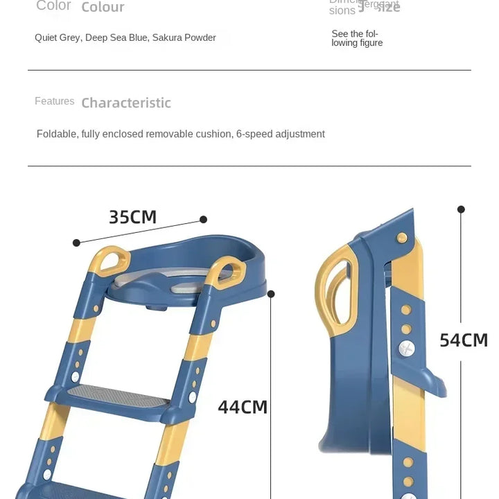 Ultimate Kids' Potty Training Ladder – Foldable, Adjustable, and Safe Toilet Stool for Boys & Girls