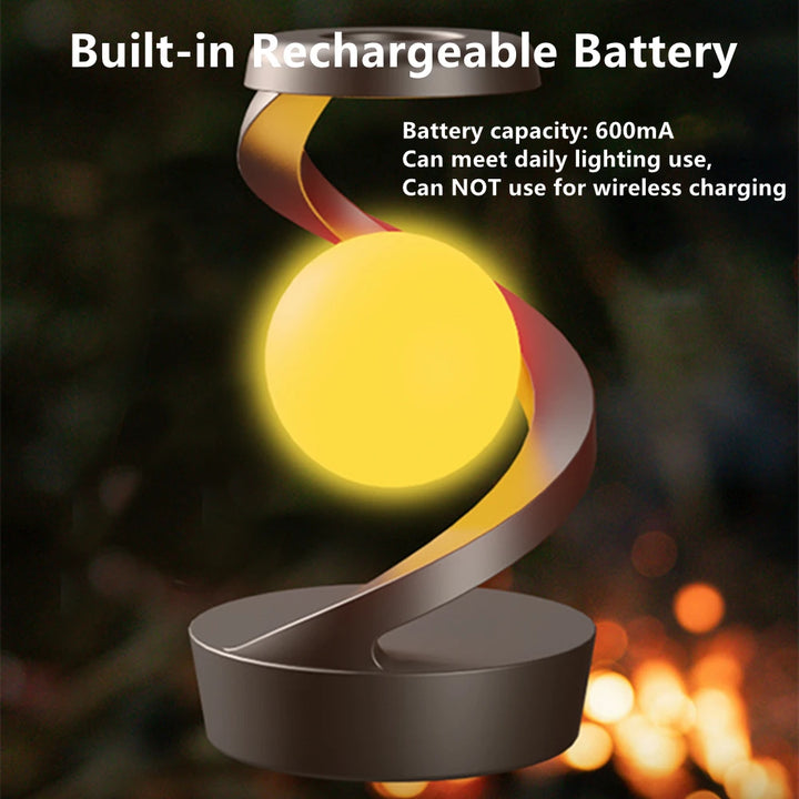 Creative Table Lamp, Rotating Floating lamp, 2-in-1 Wireless Charger & LED Night Light