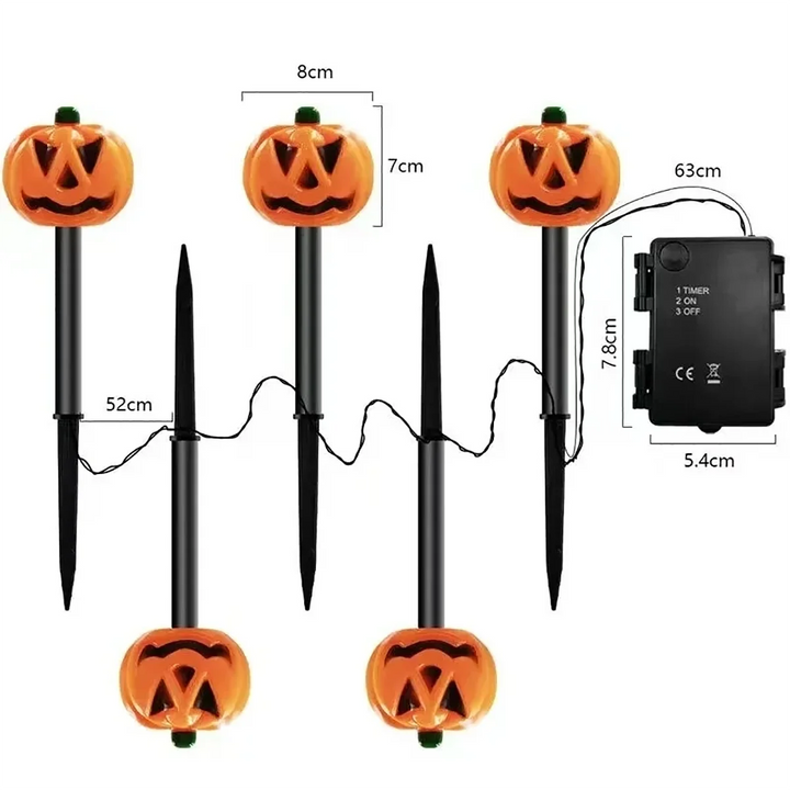 Halloween Pumpkin Garden Stake Outdoor Waterproof Decorative Pumpkin Lamp Home Decor