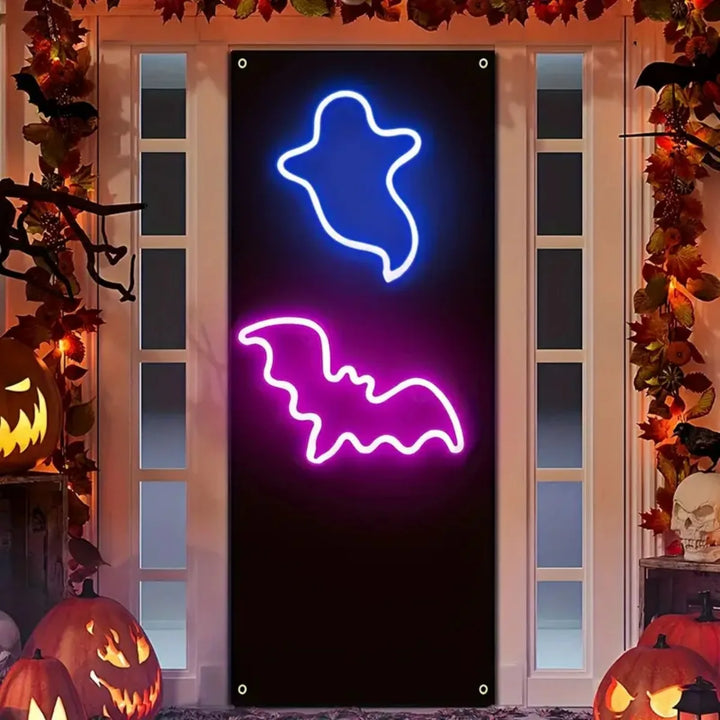 Halloween Bat And Ghost Shape Neno Sign Light LED Neon Decorative Night Light Atmosphere Table Lamp For Indoor Decor