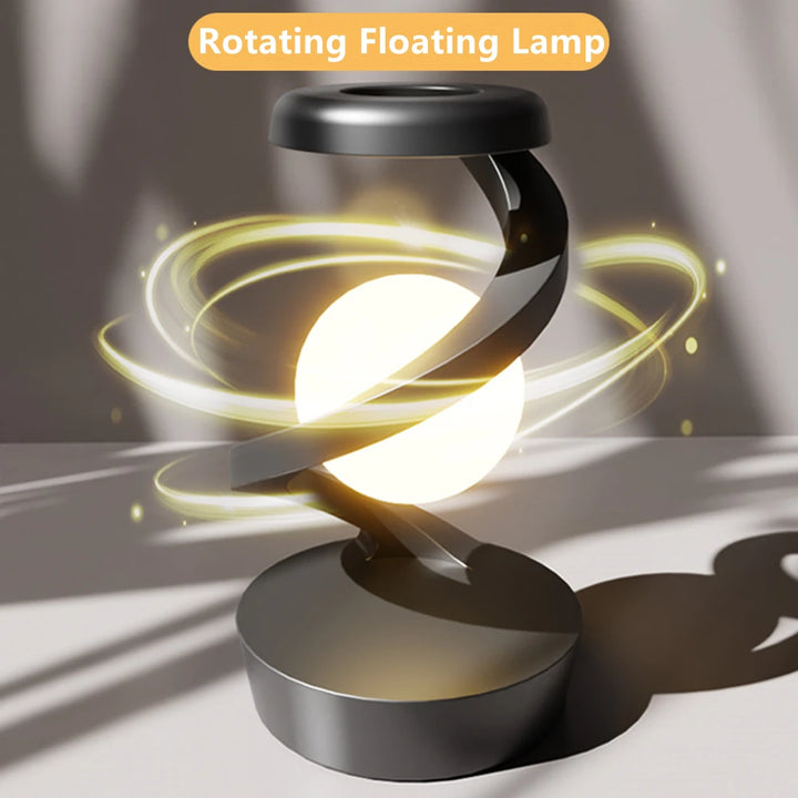 Creative Table Lamp, Rotating Floating lamp, 2-in-1 Wireless Charger & LED Night Light