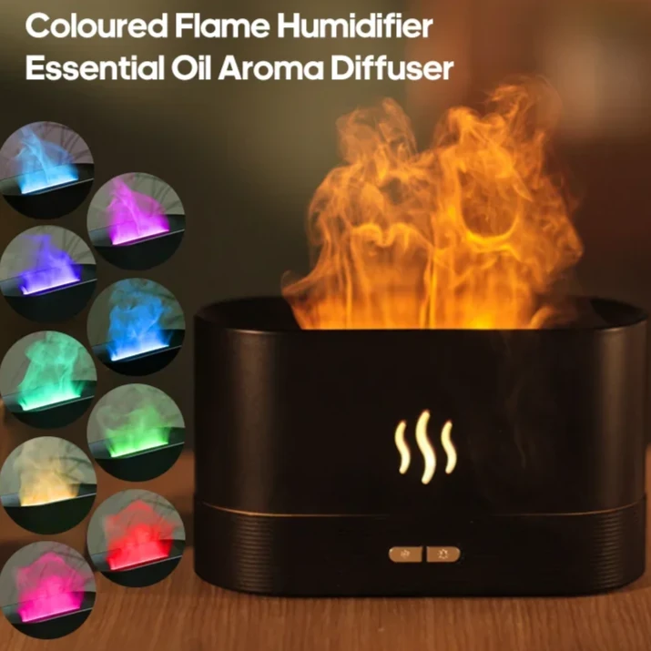 Coloured Flame Humidifier & Essential Oil Aroma Diffuser