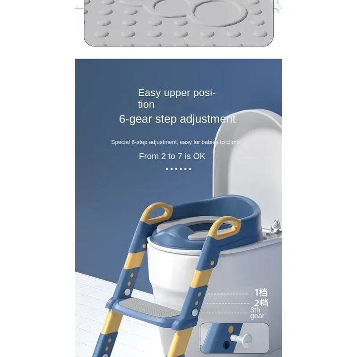 Ultimate Kids' Potty Training Ladder – Foldable, Adjustable, and Safe Toilet Stool for Boys & Girls