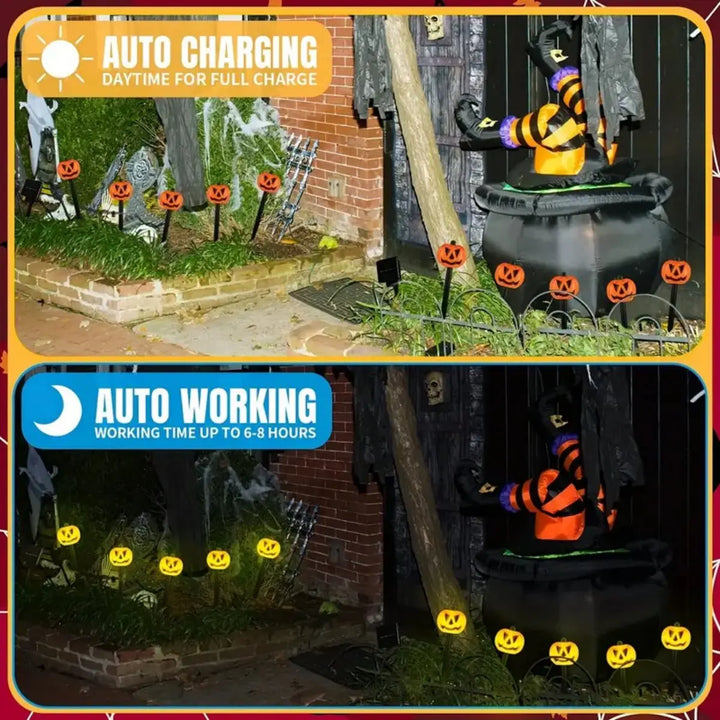 Halloween Pumpkin Garden Stake Outdoor Waterproof Decorative Pumpkin Lamp Home Decor