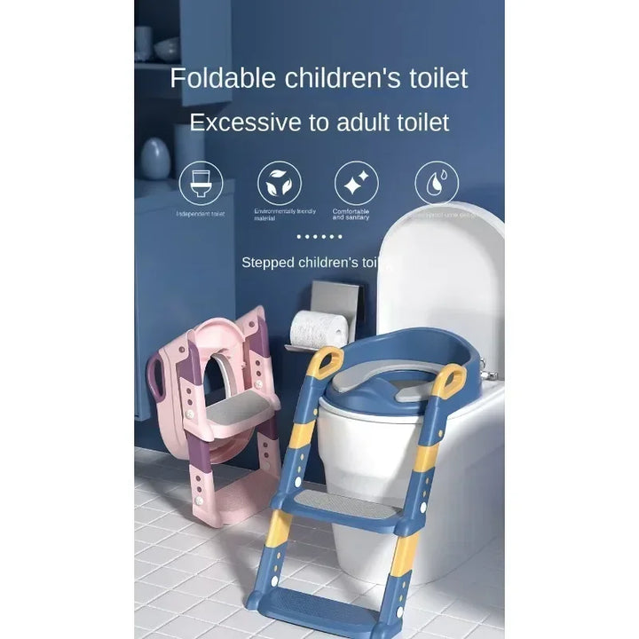 Ultimate Kids' Potty Training Ladder – Foldable, Adjustable, and Safe Toilet Stool for Boys & Girls