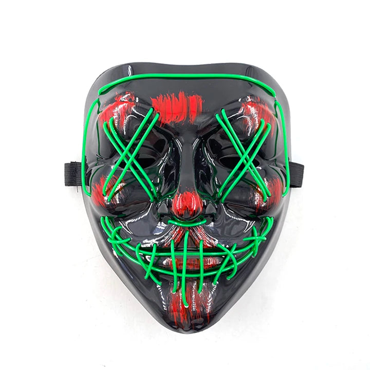 Wireless Halloween Neon LED Mask  |   Party Masks Light Grow in the Dark Horror Mask Glowing Masker