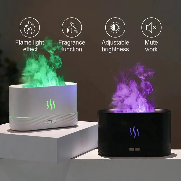 Coloured Flame Humidifier & Essential Oil Aroma Diffuser