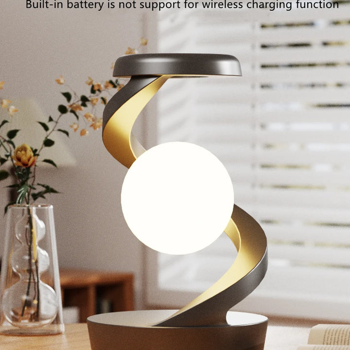 Creative Table Lamp, Rotating Floating lamp, 2-in-1 Wireless Charger & LED Night Light