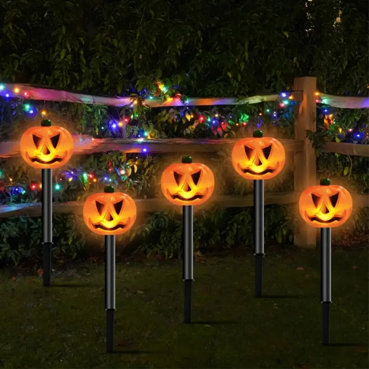 Halloween Pumpkin Garden Stake Outdoor Waterproof Decorative Pumpkin Lamp Home Decor