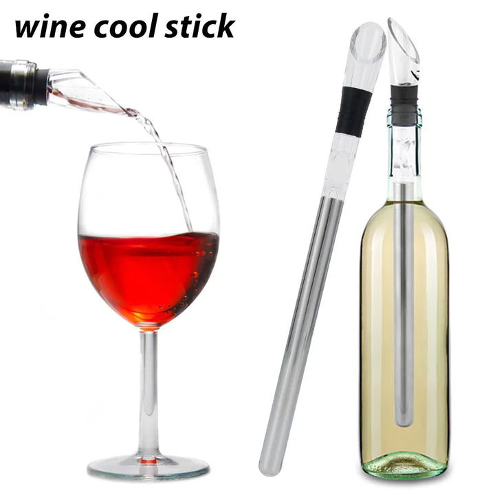 Stainless Steel Wine & Beer Chilling Rod with Built-in Aerator & Pourer